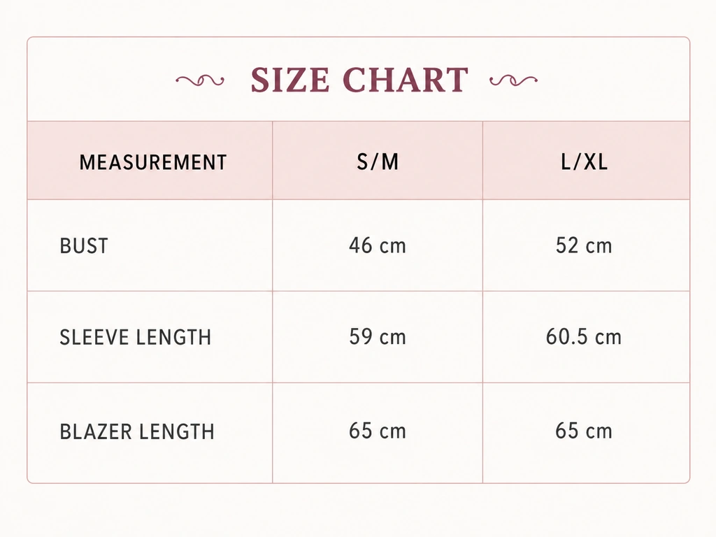 Blazer - Size Chart