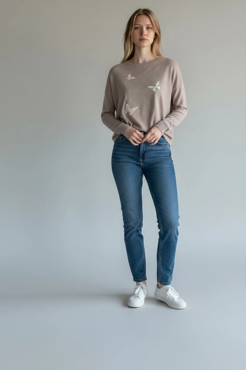 Butterfly Blouse - Nude