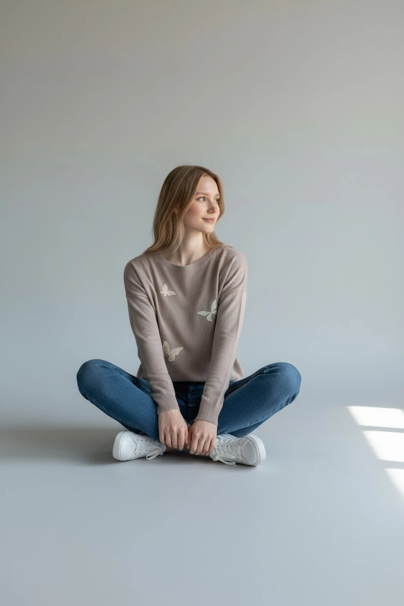 Butterfly Blouse - Nude