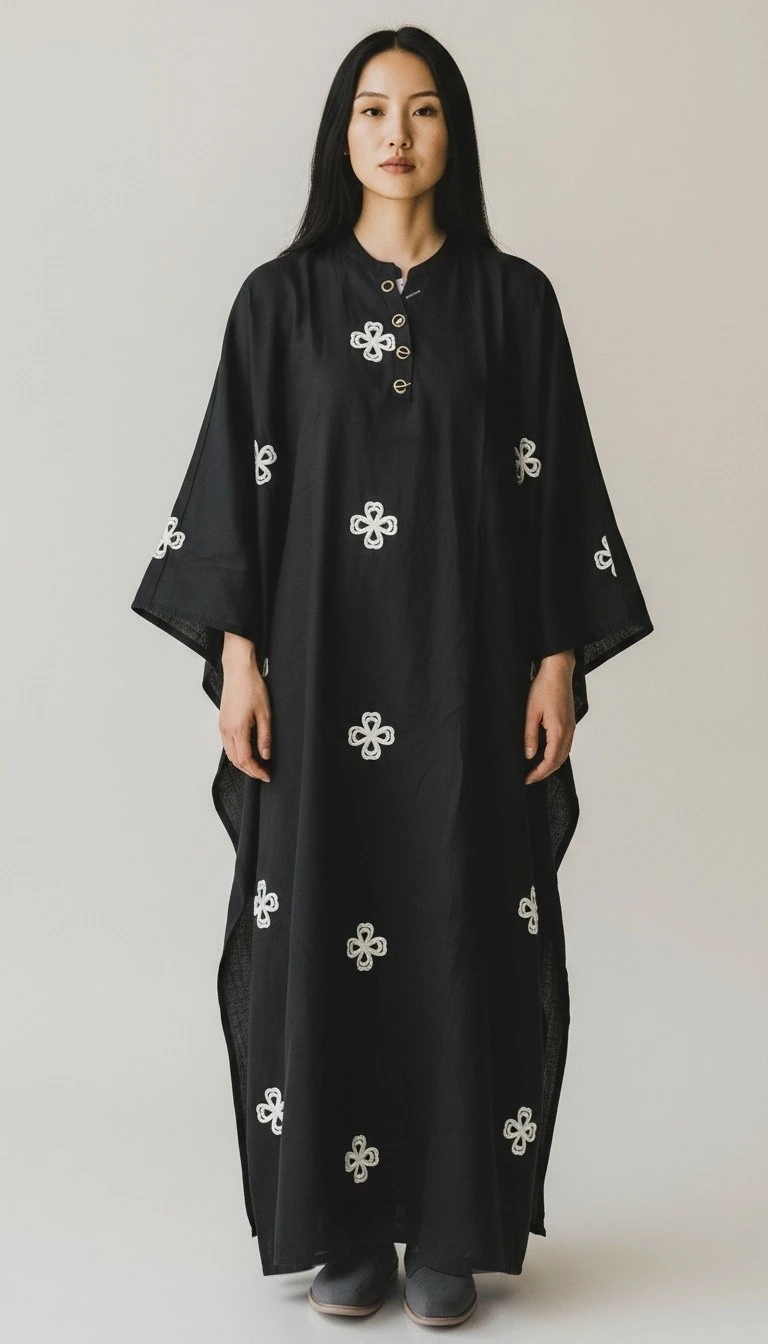 Clover Kaftan - Black