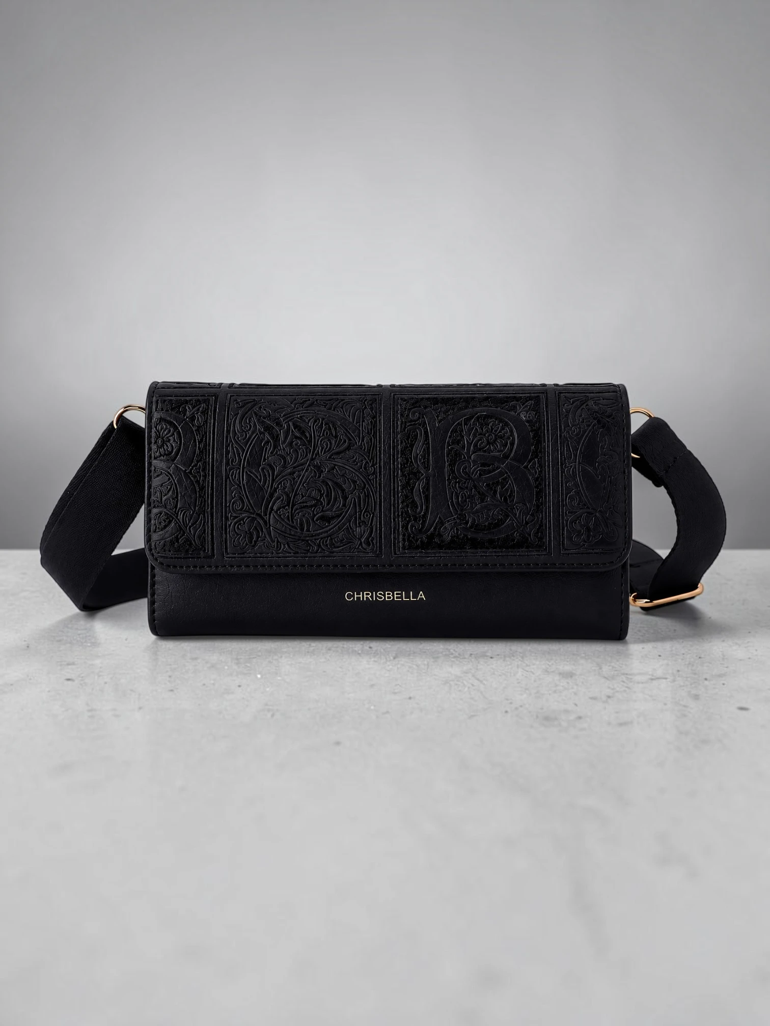 Wallet Embroidery Chrisbella - Black