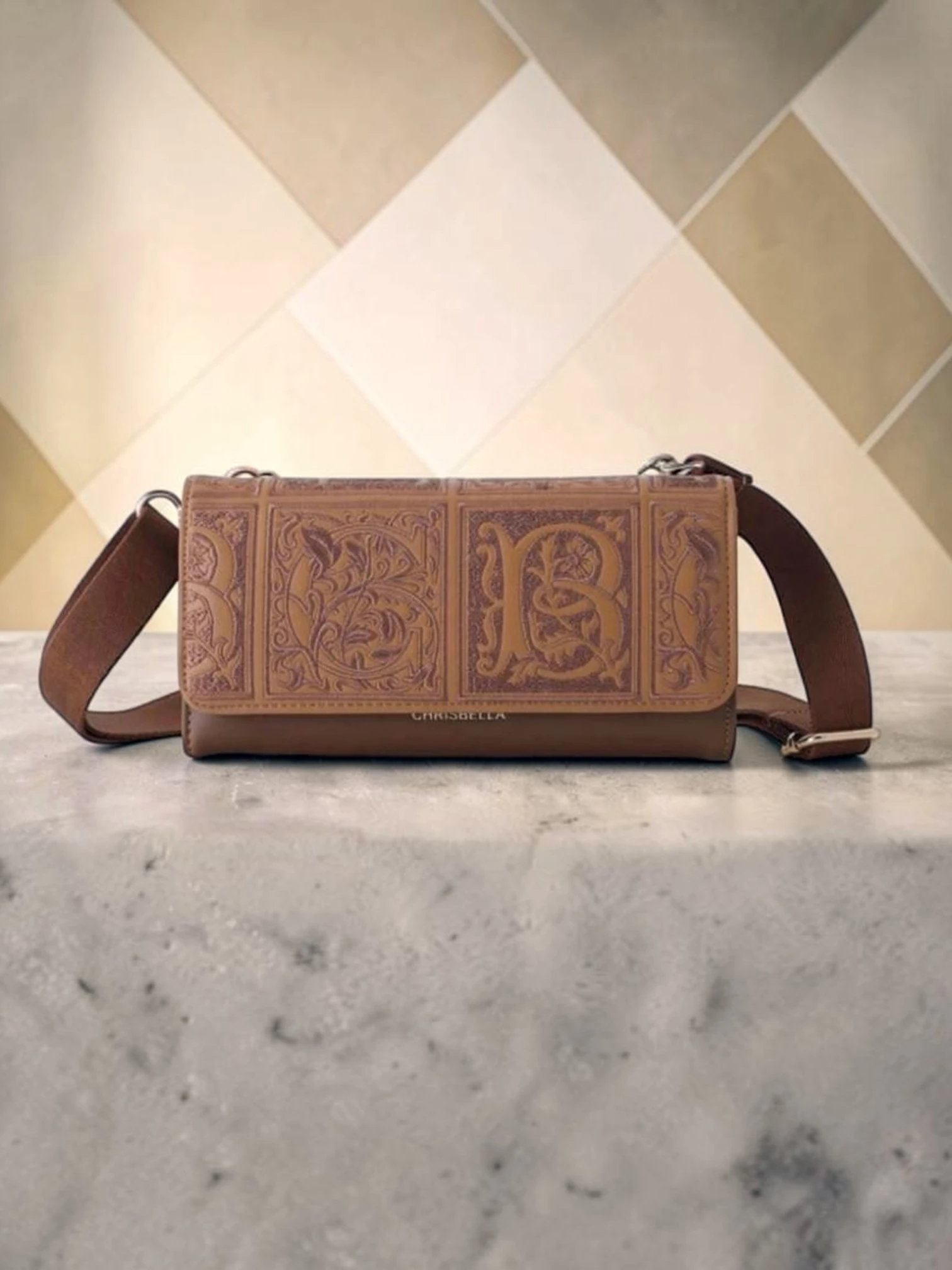 Wallet Embroidery Chrisbella - Brown