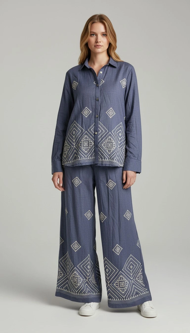 Geometric Co-ord set - Blue