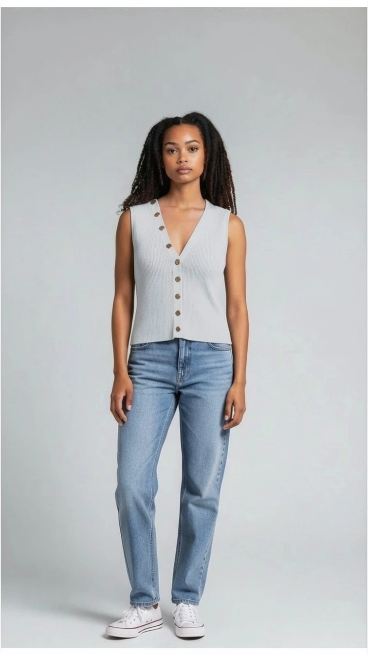 Ribbed Vest - Grey