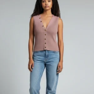 Ribbed Vest - Pink