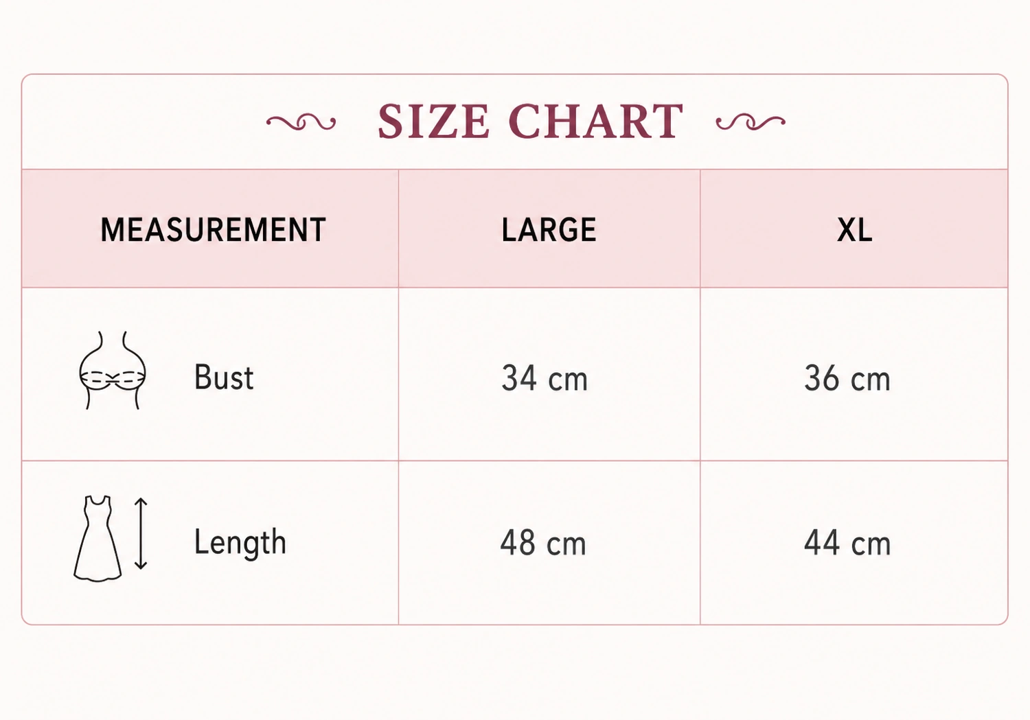 Ribbed Vest - Size Chart