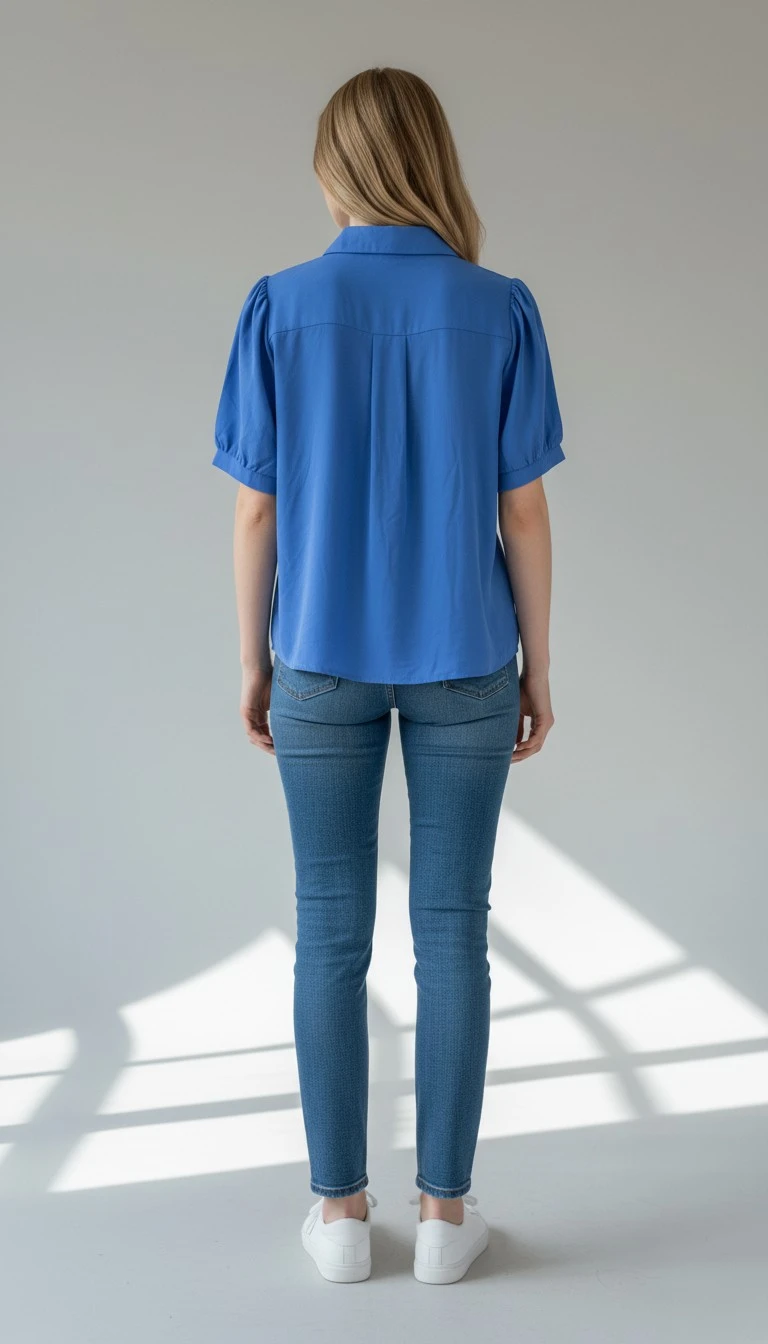 Ruched Blouse - Blue