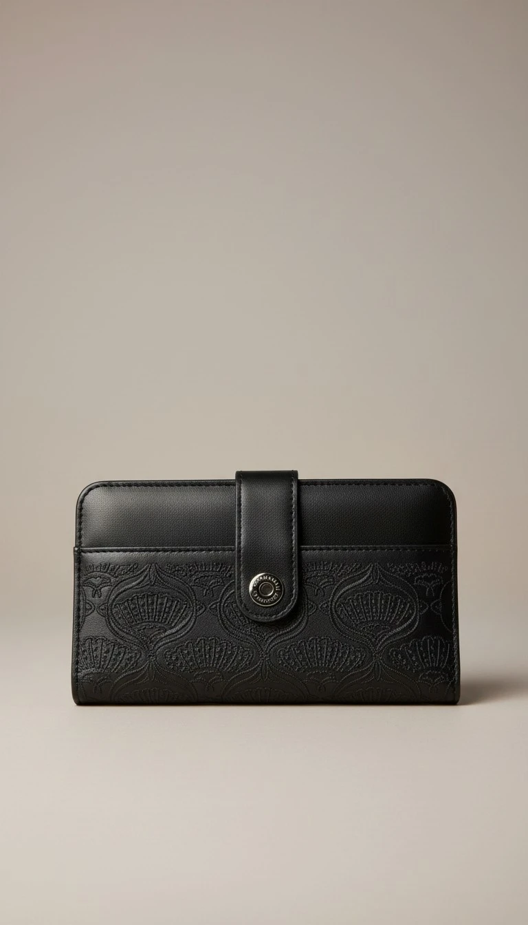 Wallet Embroidery Chrisbella - Black