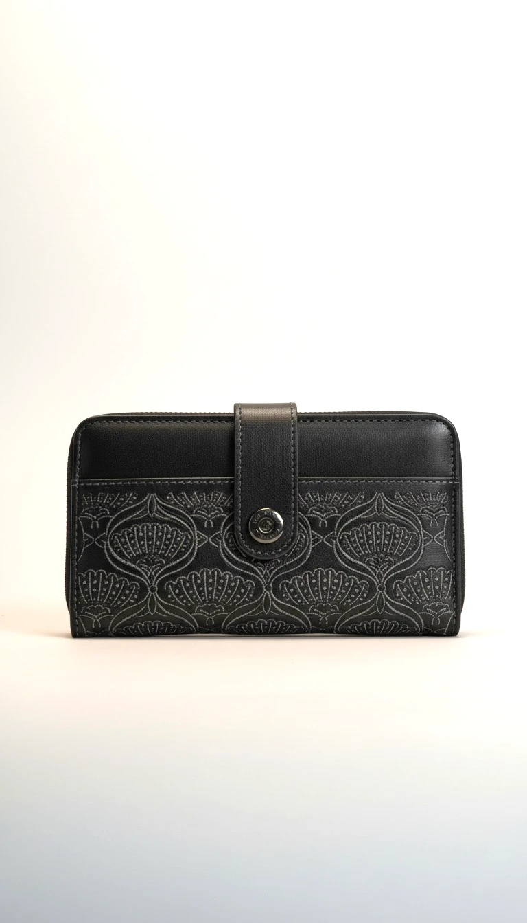 Wallet Embroidery Chrisbella - Black
