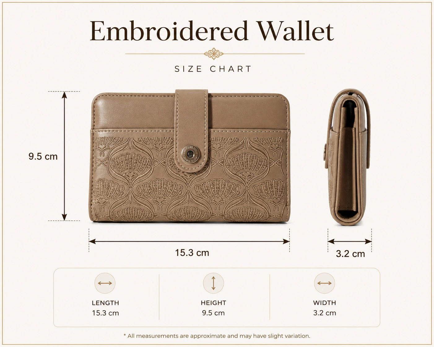 Wallet Embroidery Chrisbella - Size Chart