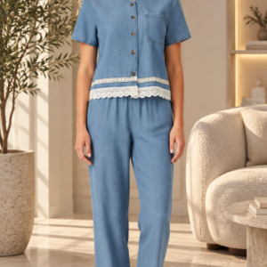 Elegant Soft Denim Co-ord Set