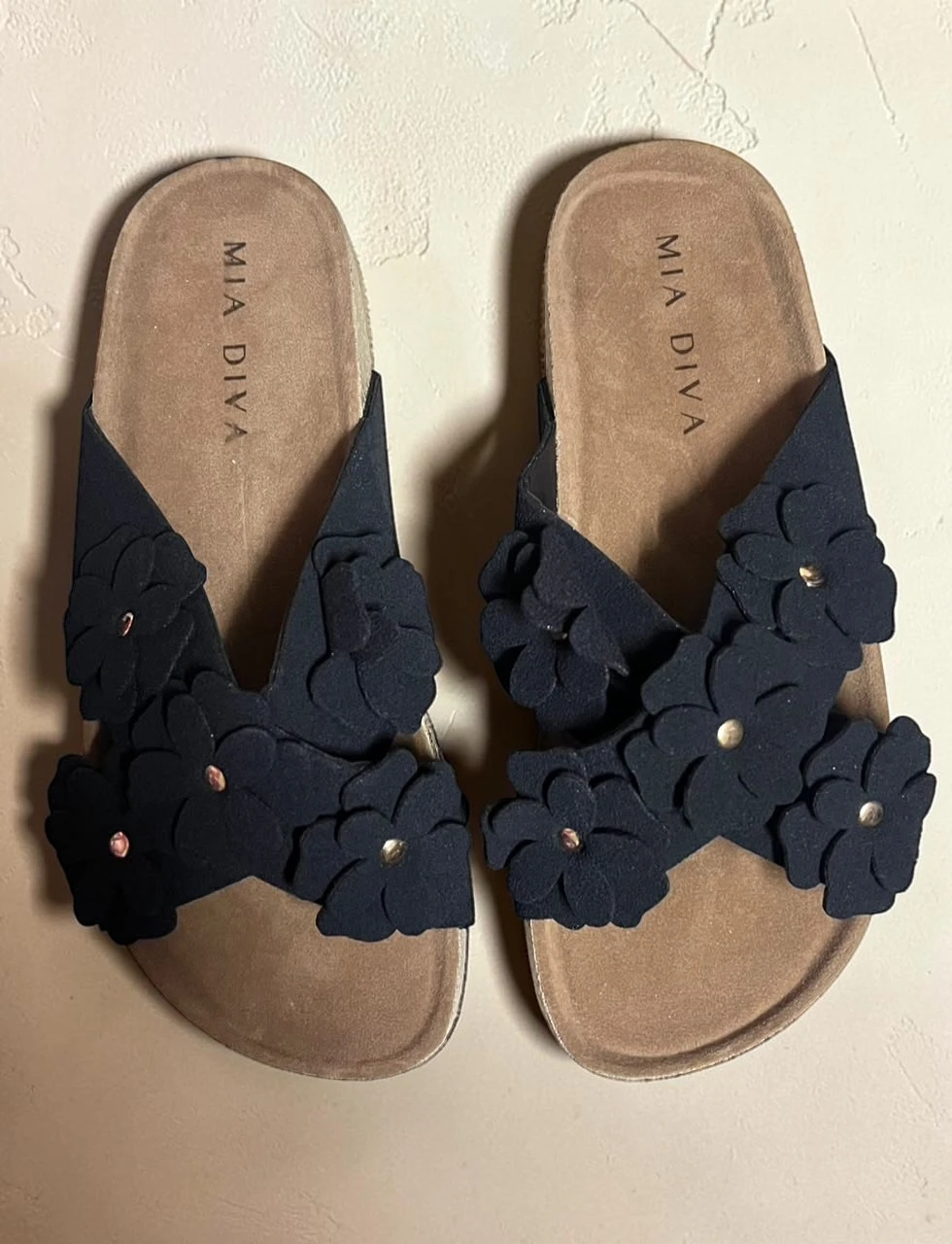 Flowery Slipper MD26008 - Black