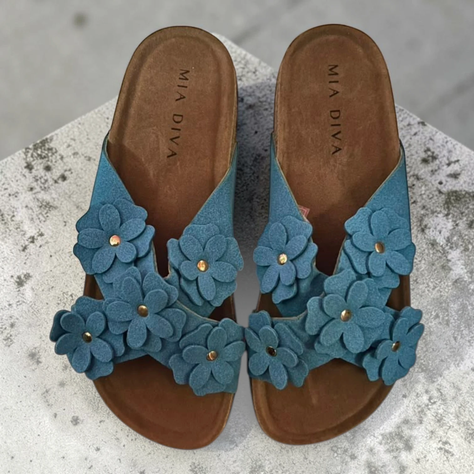 Flowery Slipper MD26008 - Blue