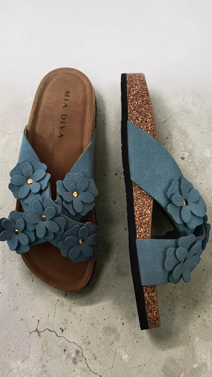 Flowery Slipper MD26008 - Blue