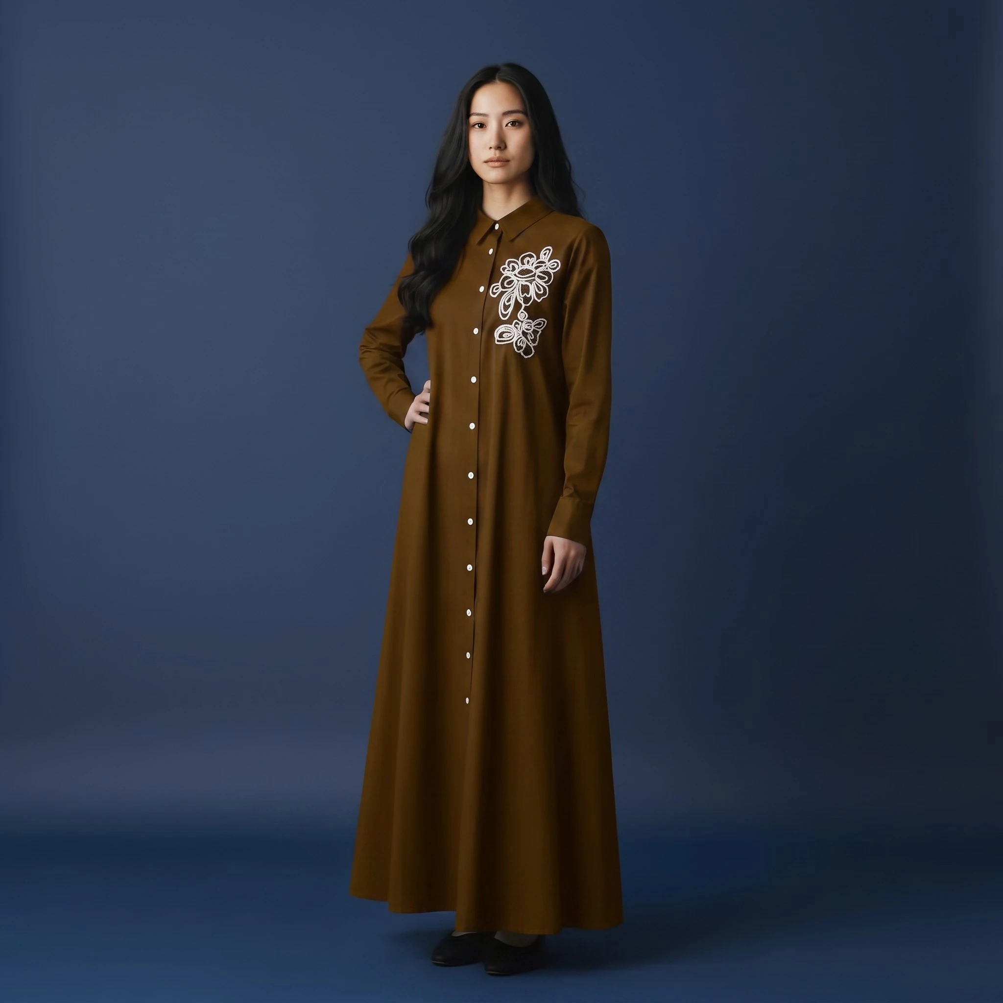 Embroidered Soft Cotton Swirl Dress - Image 11