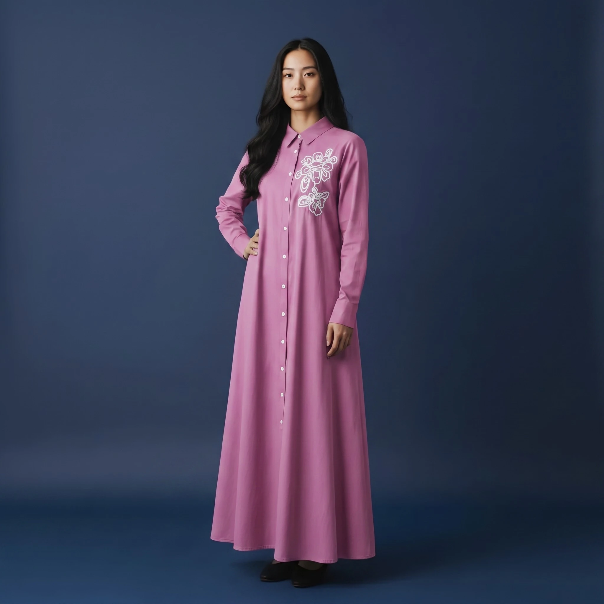 Embroidered Soft Cotton Swirl Dress - Image 7